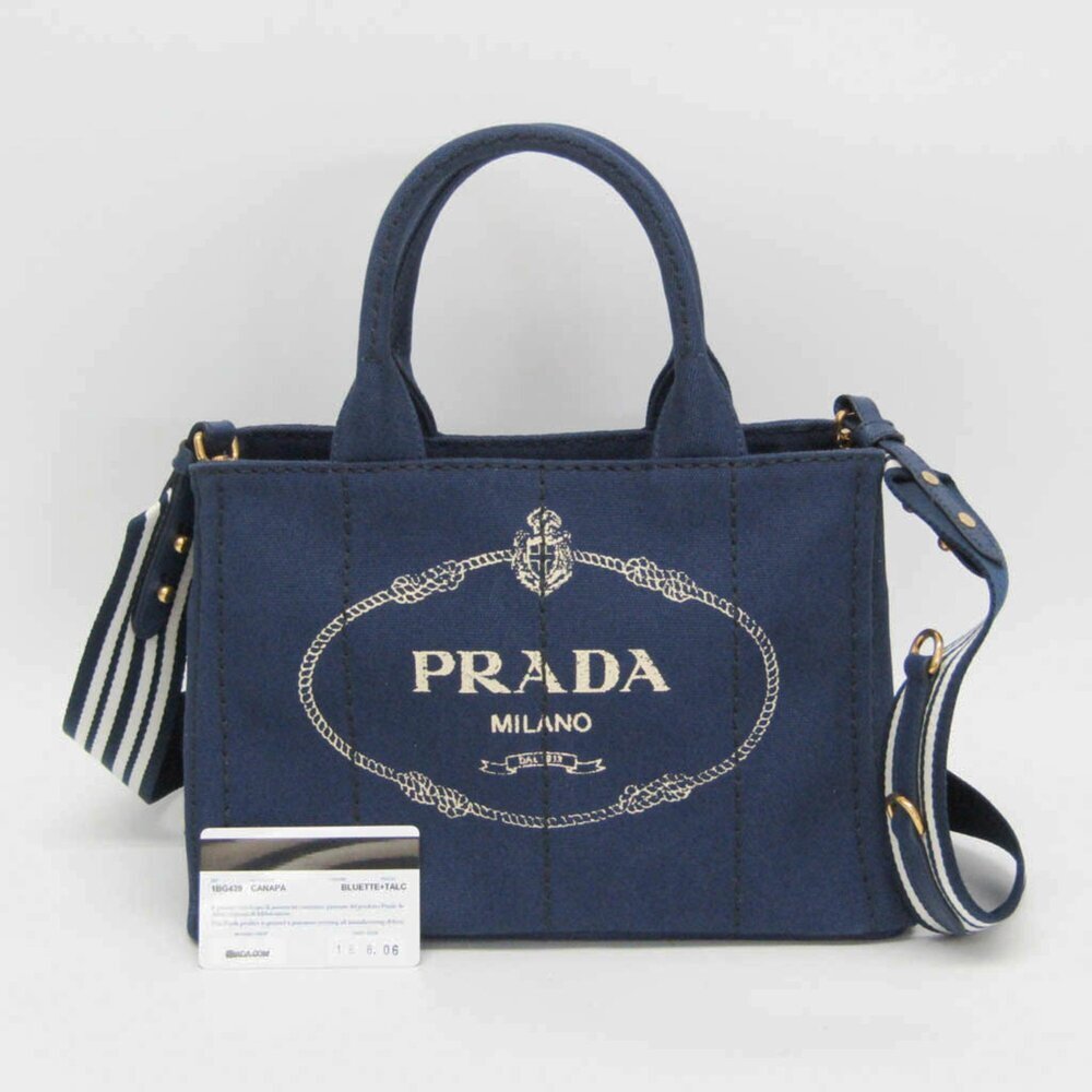 PRADA Blue Canvas Shoulder Bag - Picture 2 of 13